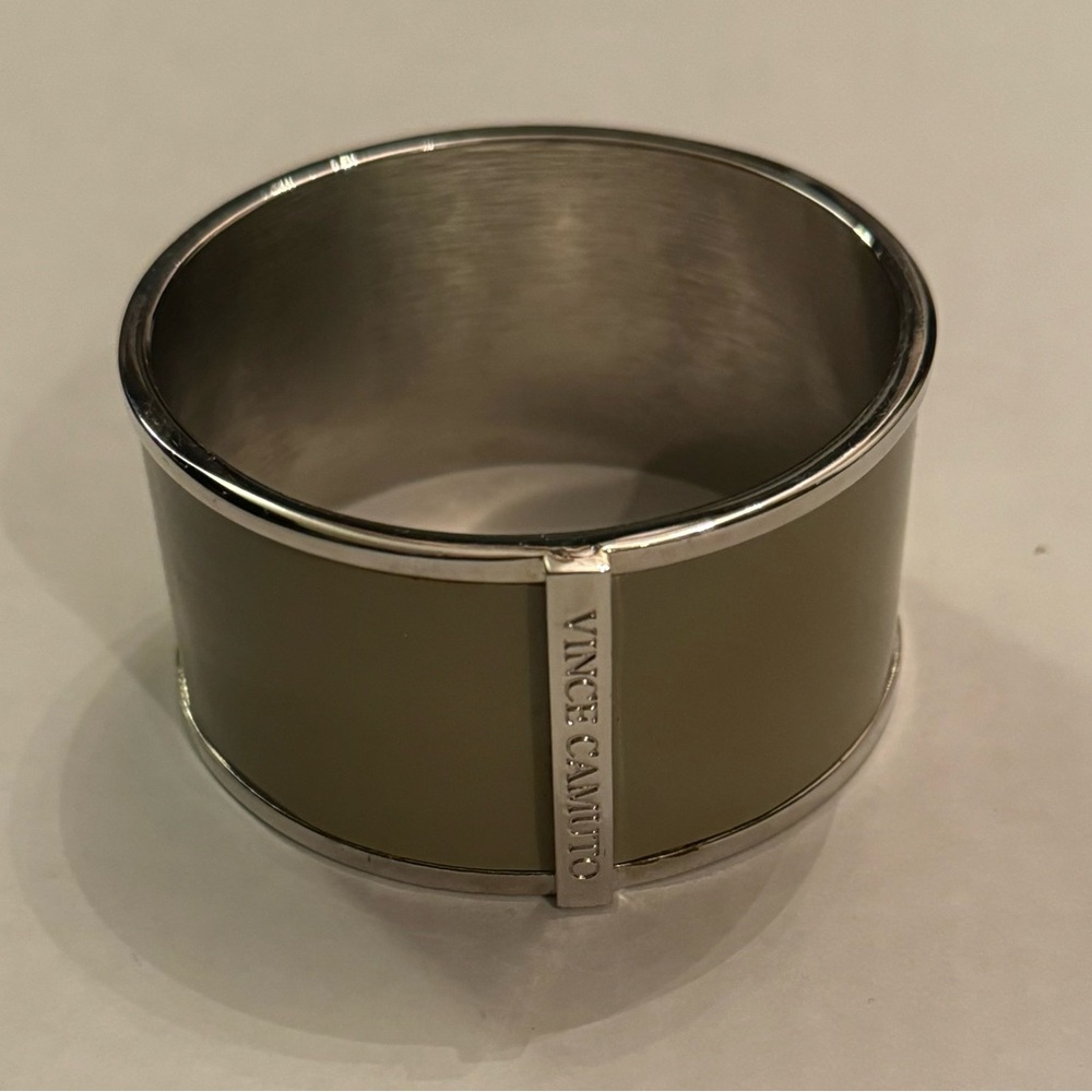 Vince Camuto Women’s Cuff Bracelet, Putty Gray & Silver, 2-1/2” Round, Jewelry